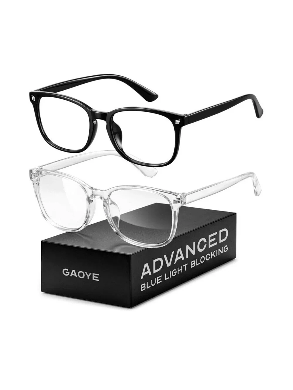 GAOYE Blue Light Blocking Glasses 2 Pack Computer Gaming Anti UV Eyewear
